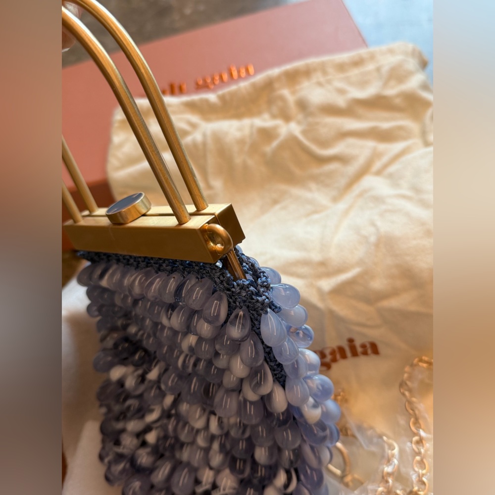 cult gaia Periwinkle Beaded Clutch with Gold Frame - Picture 8 of 13